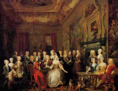 William Hogarth The Assembly at Wanstead House. Earl Tylney and family in foreground China oil painting art